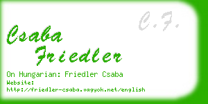 csaba friedler business card